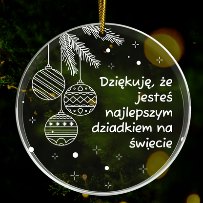 Dla najlepszego dziadka - bombka choinkowa, spersonalizowany prezent dla dziadka - idamell.com