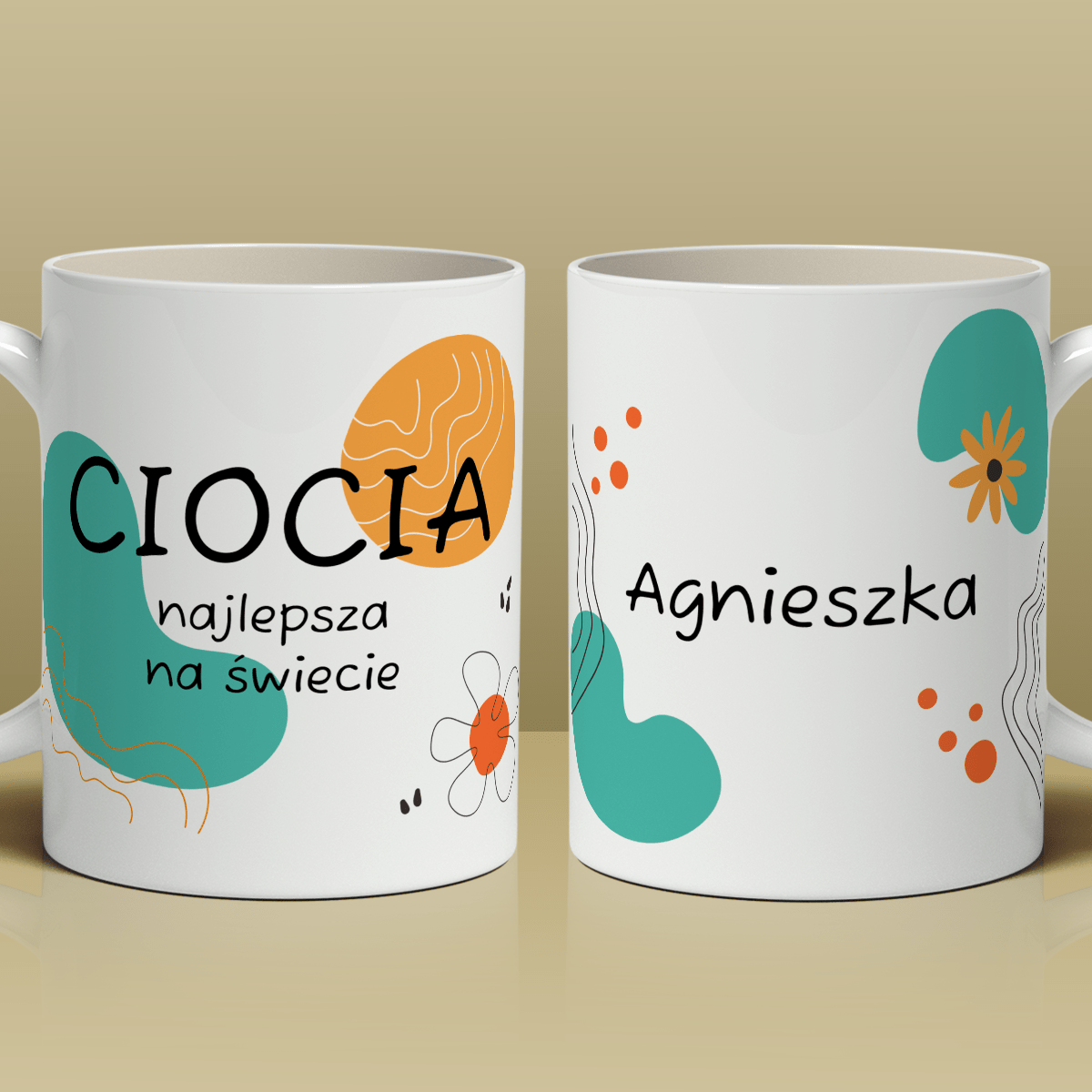 Dla najlepszej cioci - 1x Kubek z nadrukiem, spersonalizowany prezent dla cioci - idamell.com