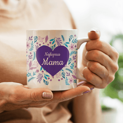 Dla najlepszej mamy - 1x Kubek z nadrukiem, spersonalizowany prezent dla mamy - idamell.com