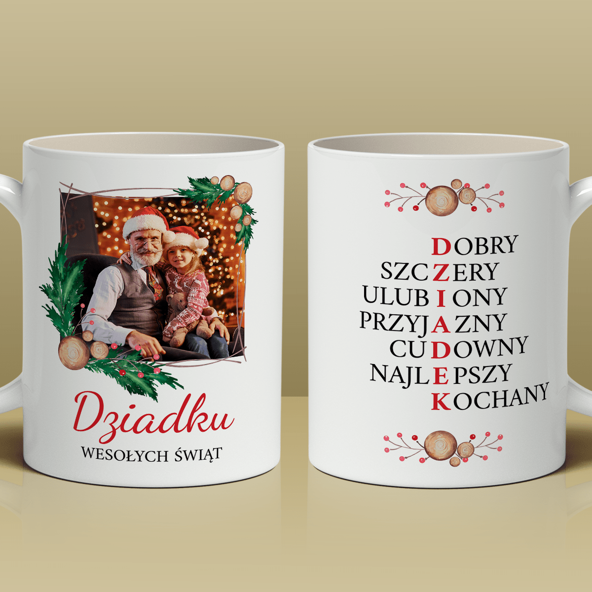 Dla najwspanialszego dziadka - 1x Kubek z nadrukiem, spersonalizowany prezent dla dziadka - idamell.com