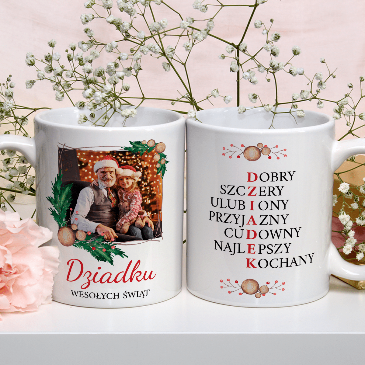 Dla najwspanialszego dziadka - 1x Kubek z nadrukiem, spersonalizowany prezent dla dziadka - idamell.com