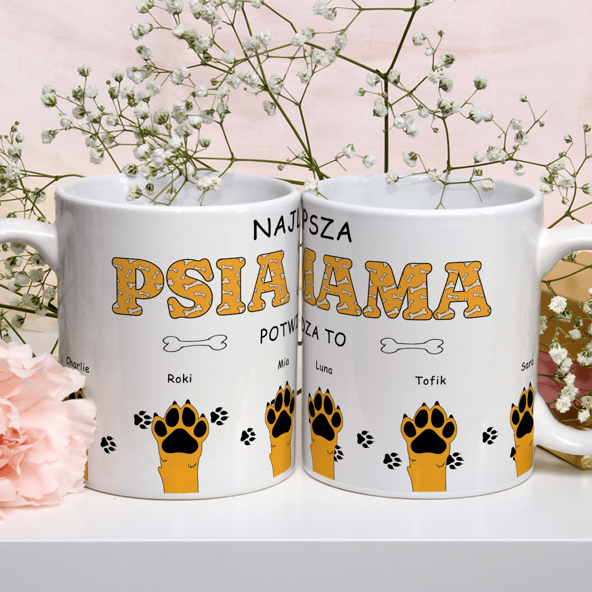 Dla psiej mamy - 1x Kubek z nadrukiem, spersonalizowany prezent - idamell.com