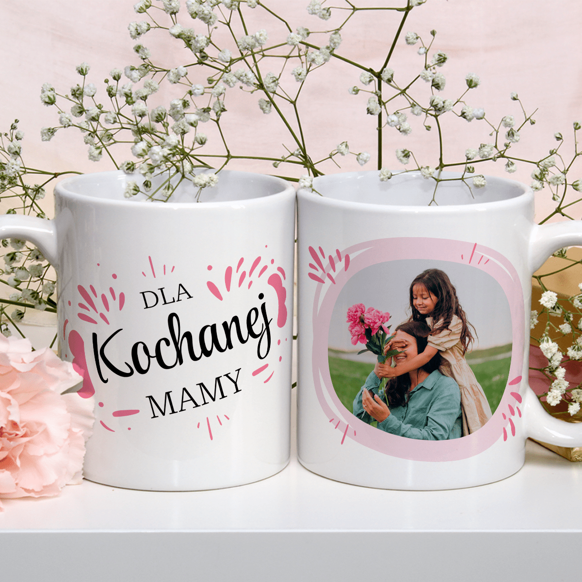 Dla ukochanej mamy - 1x Kubek z nadrukiem, spersonalizowany prezent dla mamy - idamell.com