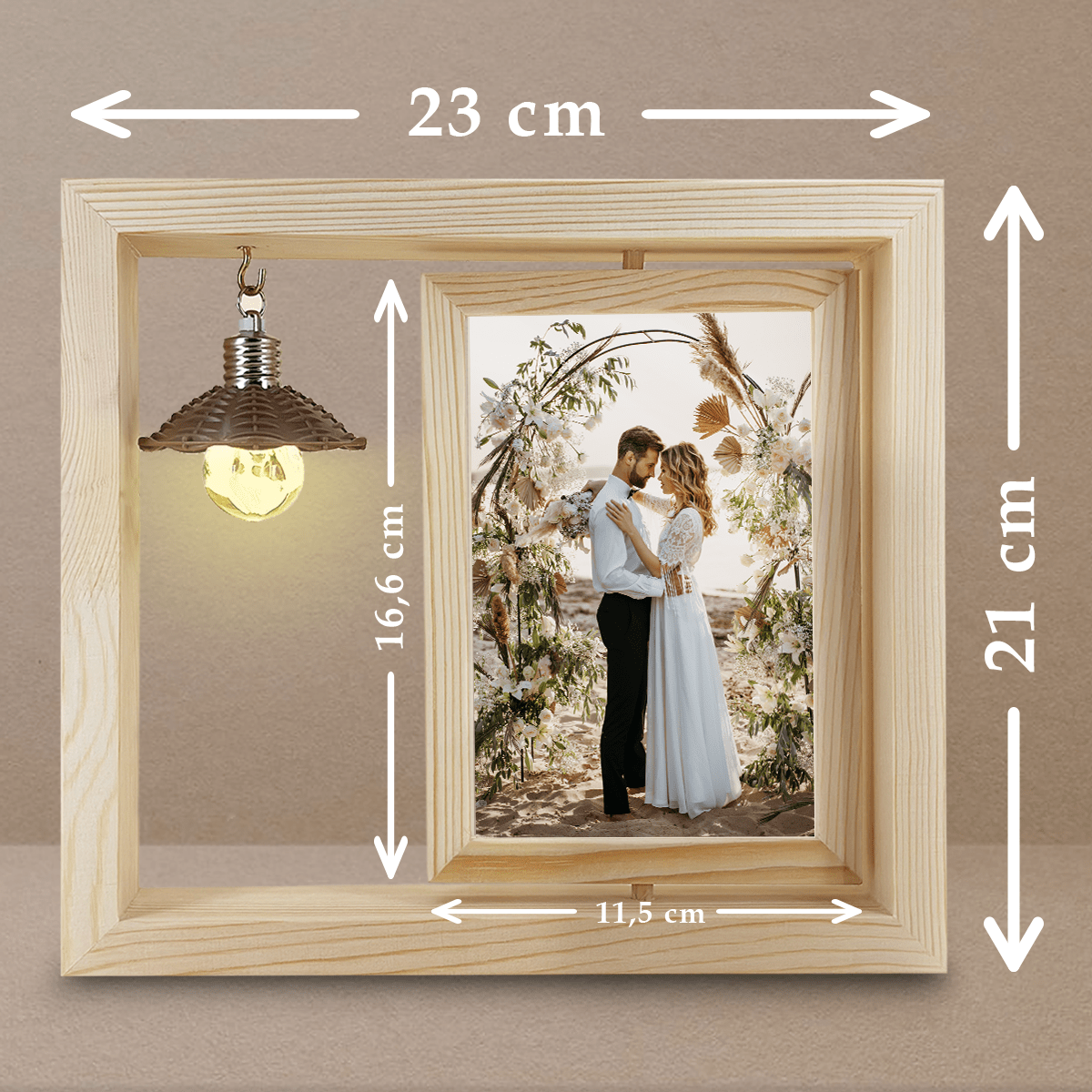 Fotografia Młodej Pary - Druk na szkle w drewnianej ramce + led, spersonalizowany prezent - idamell.com