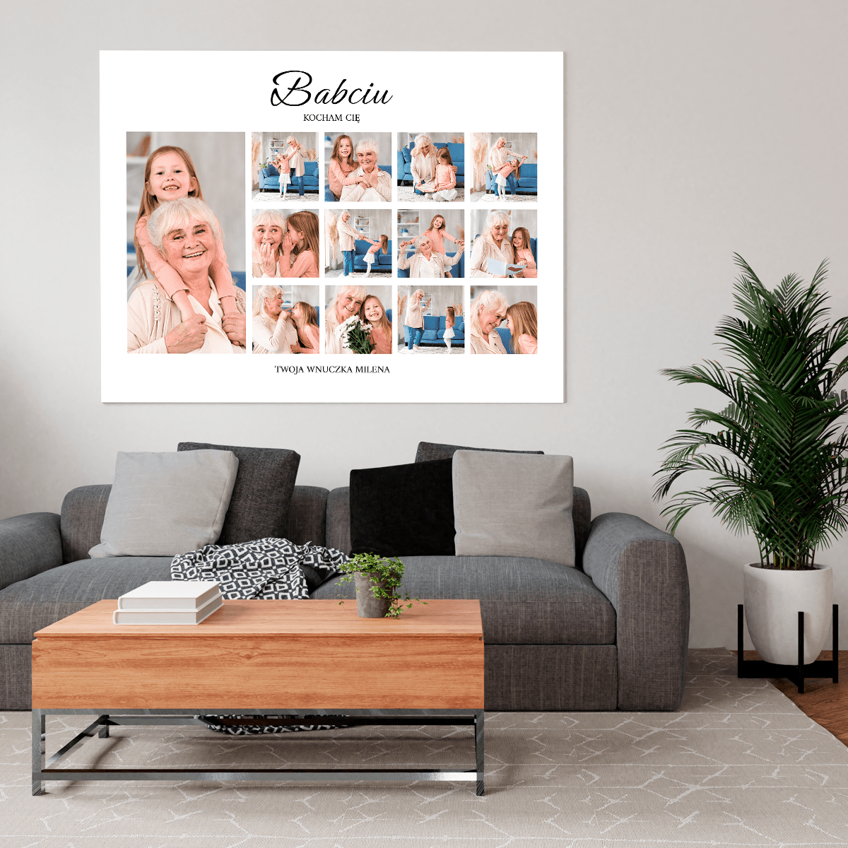 Fotokolaż dla babci - druk na płótnie, spersonalizowany prezent dla babci - idamell.com