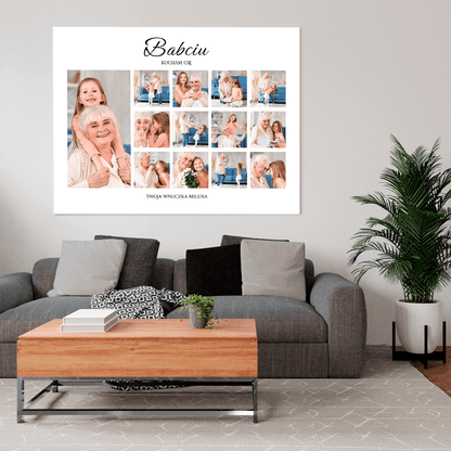 Fotokolaż dla babci - druk na płótnie, spersonalizowany prezent dla babci - idamell.com