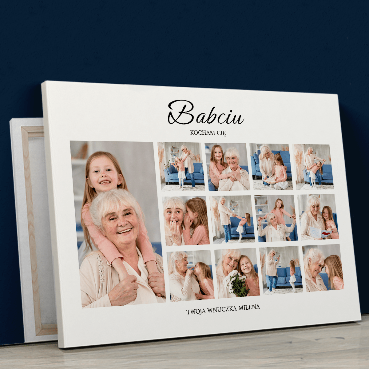 Fotokolaż dla babci - druk na płótnie, spersonalizowany prezent dla babci - idamell.com