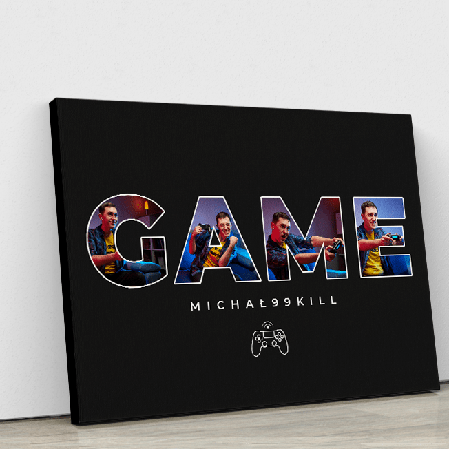 Game - druk na płótnie, spersonalizowany prezent dla niego - idamell.com