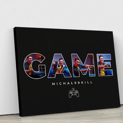 Game - druk na płótnie, spersonalizowany prezent dla niego - idamell.com