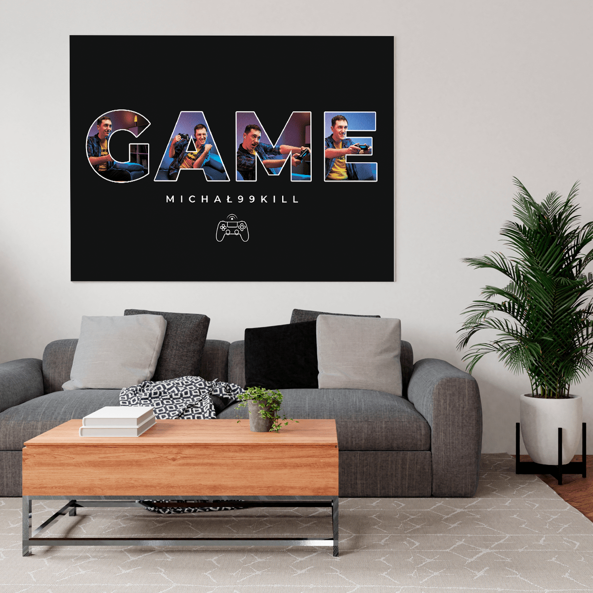 Game - druk na płótnie, spersonalizowany prezent dla niego - idamell.com