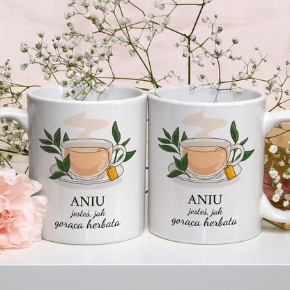 Gorąca herbata - 1x Kubek z nadrukiem, spersonalizowany prezent dla niej - idamell.com