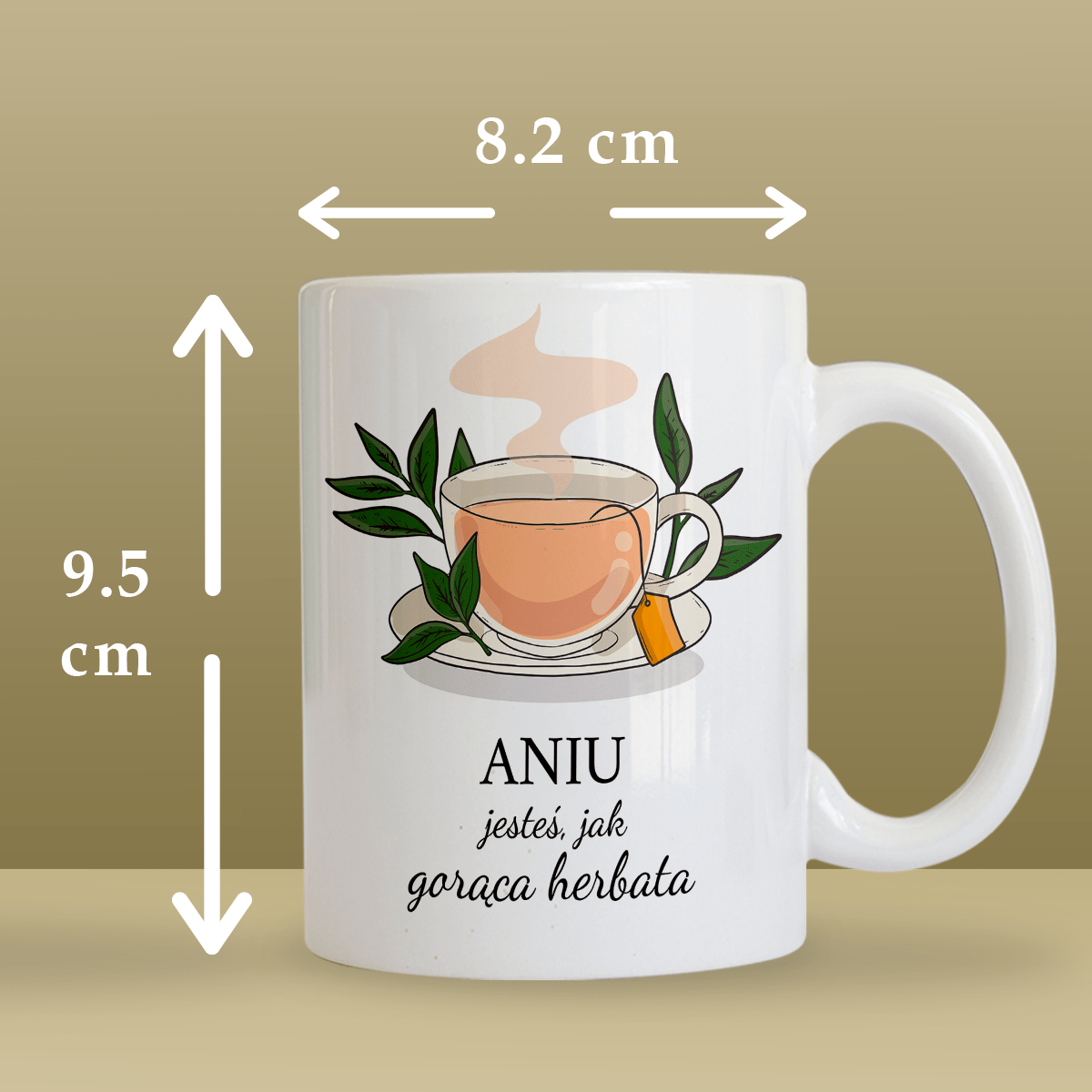 Gorąca herbata - 1x Kubek z nadrukiem, spersonalizowany prezent dla niej - idamell.com