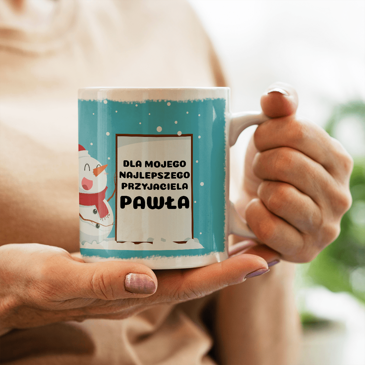 Grafika z bałwanem - Kubek z nadrukiem, spersonalizowany prezent - idamell.com