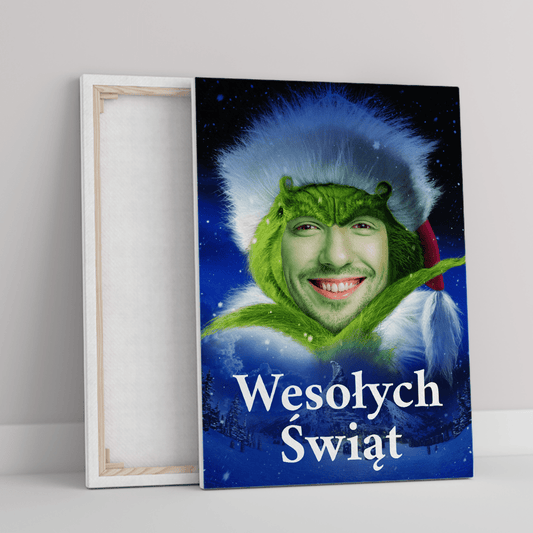 Grinch - druk na płótnie, spersonalizowany prezent dla niego - idamell.com