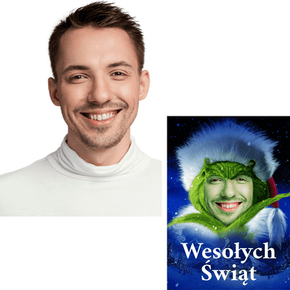 Grinch - druk na płótnie, spersonalizowany prezent dla niego - idamell.com