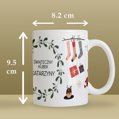 Gwiazdkowy klimat - 1x Kubek z nadrukiem, spersonalizowany prezent dla przyjaciółki - idamell.com