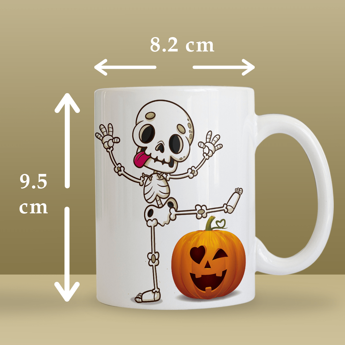 Halloween grafika + imię - 1x Kubek z nadrukiem, spersonalizowany prezent dla przyjaciela - idamell.com