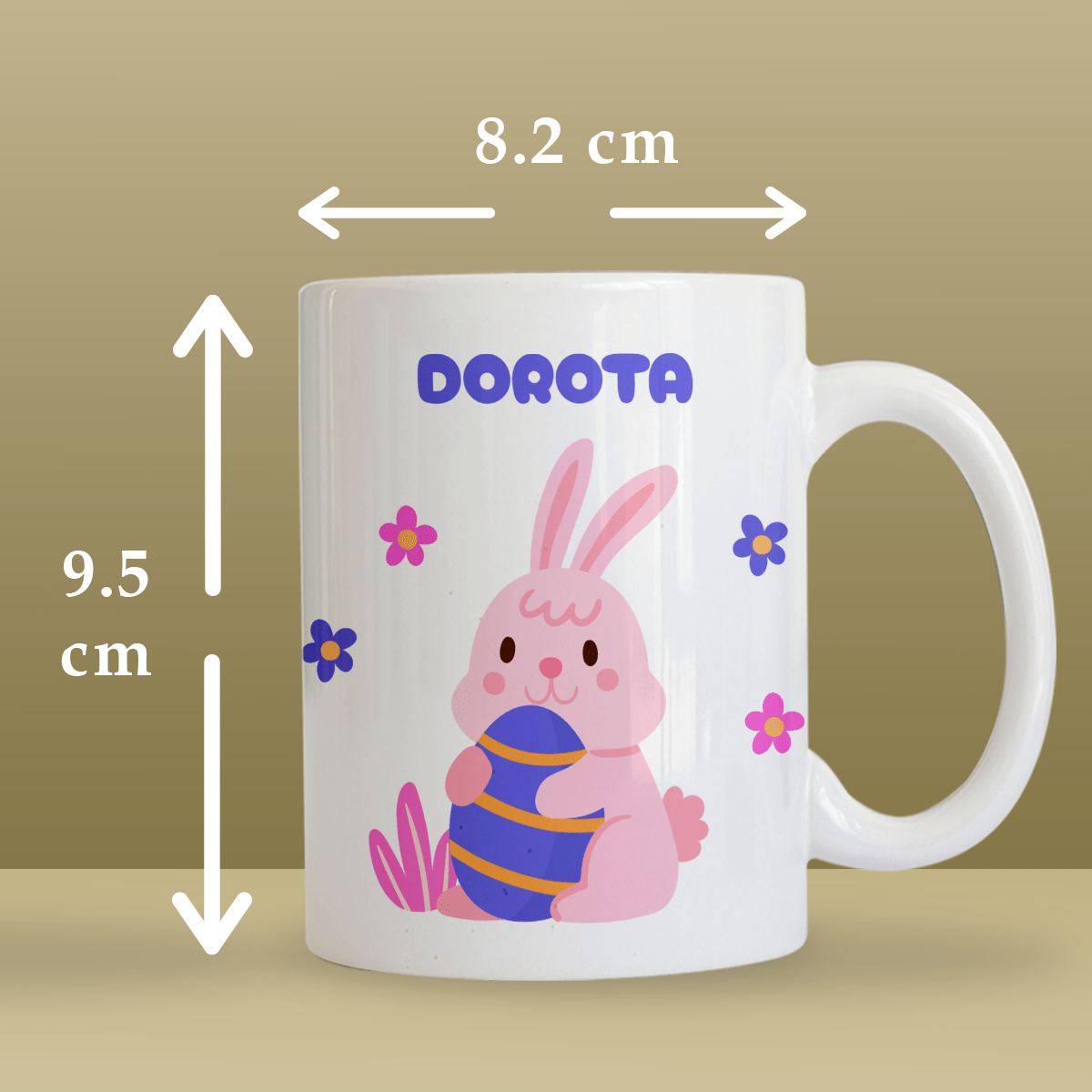 Happy Easter! - 1x Kubek z nadrukiem, spersonalizowany prezent dla niej - idamell.com