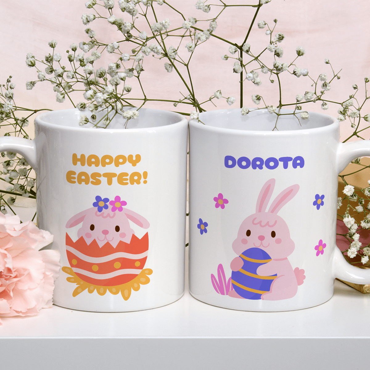 Happy Easter! - 1x Kubek z nadrukiem, spersonalizowany prezent dla niej - idamell.com