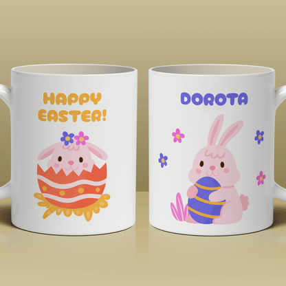 Happy Easter! - 1x Kubek z nadrukiem, spersonalizowany prezent dla niej - idamell.com