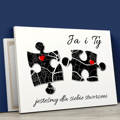 Ja i ty puzzle - druk na płótnie, spersonalizowany prezent dla pary - idamell.com