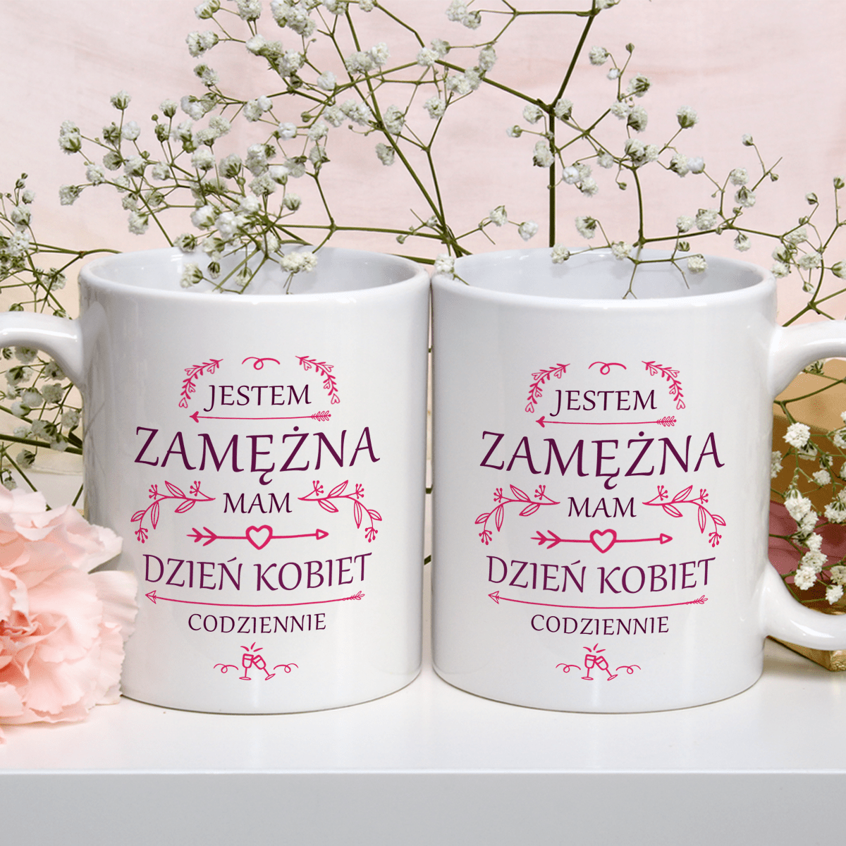Jestem zamężna - 1x Kubek z nadrukiem, spersonalizowany prezent dla kobiety - idamell.com
