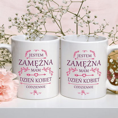 Jestem zamężna - 1x Kubek z nadrukiem, spersonalizowany prezent dla kobiety - idamell.com