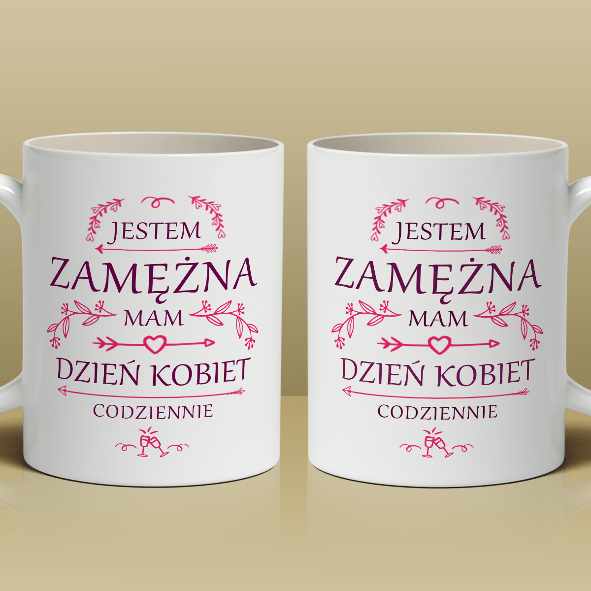 Jestem zamężna - 1x Kubek z nadrukiem, spersonalizowany prezent dla kobiety - idamell.com
