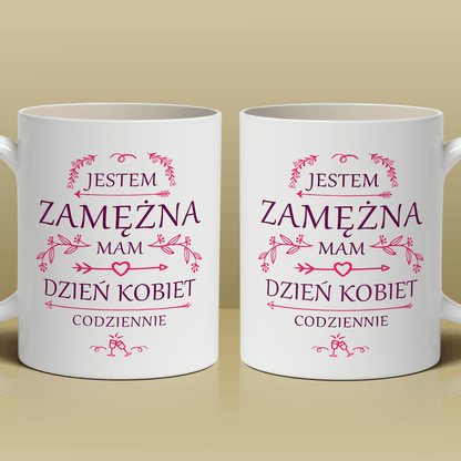 Jestem zamężna - 1x Kubek z nadrukiem, spersonalizowany prezent dla kobiety - idamell.com