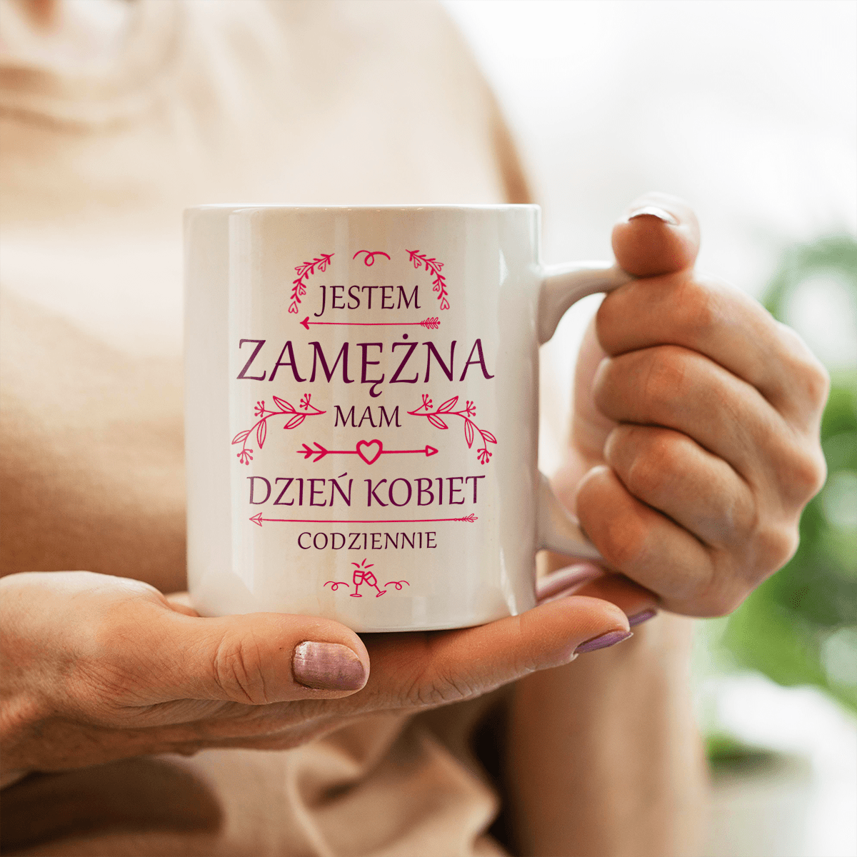 Jestem zamężna - 1x Kubek z nadrukiem, spersonalizowany prezent dla kobiety - idamell.com