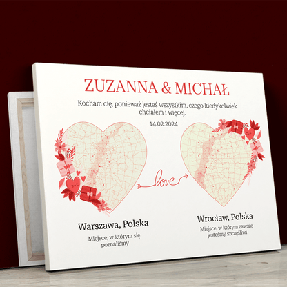 Jesteś dla mnie wszystkim - druk na płótnie, spersonalizowany prezent dla par - idamell.com