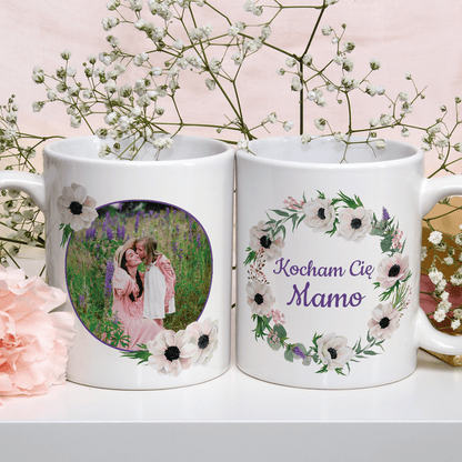 Kocham Cię Mamo - 1x Kubek z nadrukiem, spersonalizowany prezent dla mamy - idamell.com