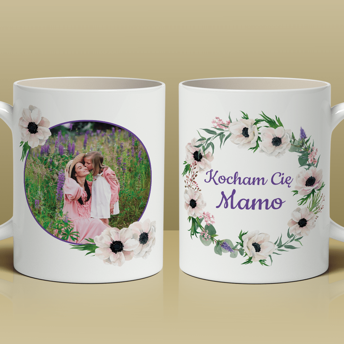 Kocham Cię Mamo - 1x Kubek z nadrukiem, spersonalizowany prezent dla mamy - idamell.com