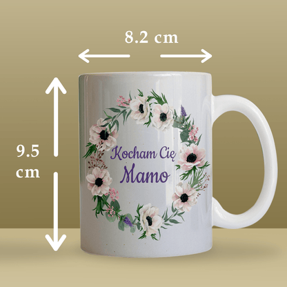 Kocham Cię Mamo - 1x Kubek z nadrukiem, spersonalizowany prezent dla mamy - idamell.com