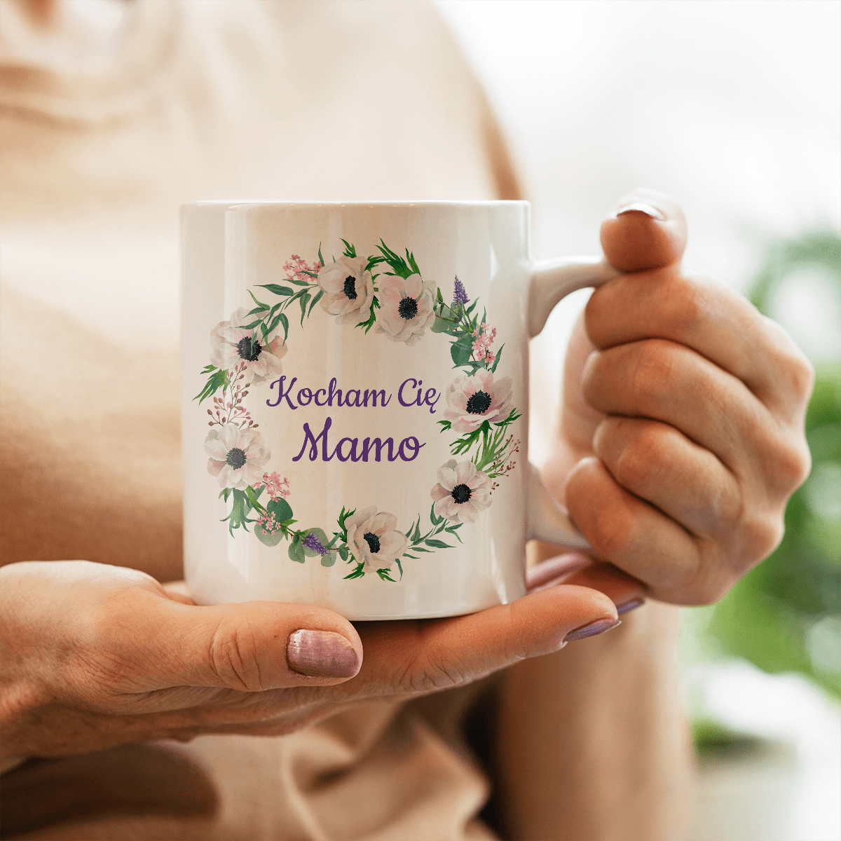 Kocham Cię Mamo - 1x Kubek z nadrukiem, spersonalizowany prezent dla mamy - idamell.com