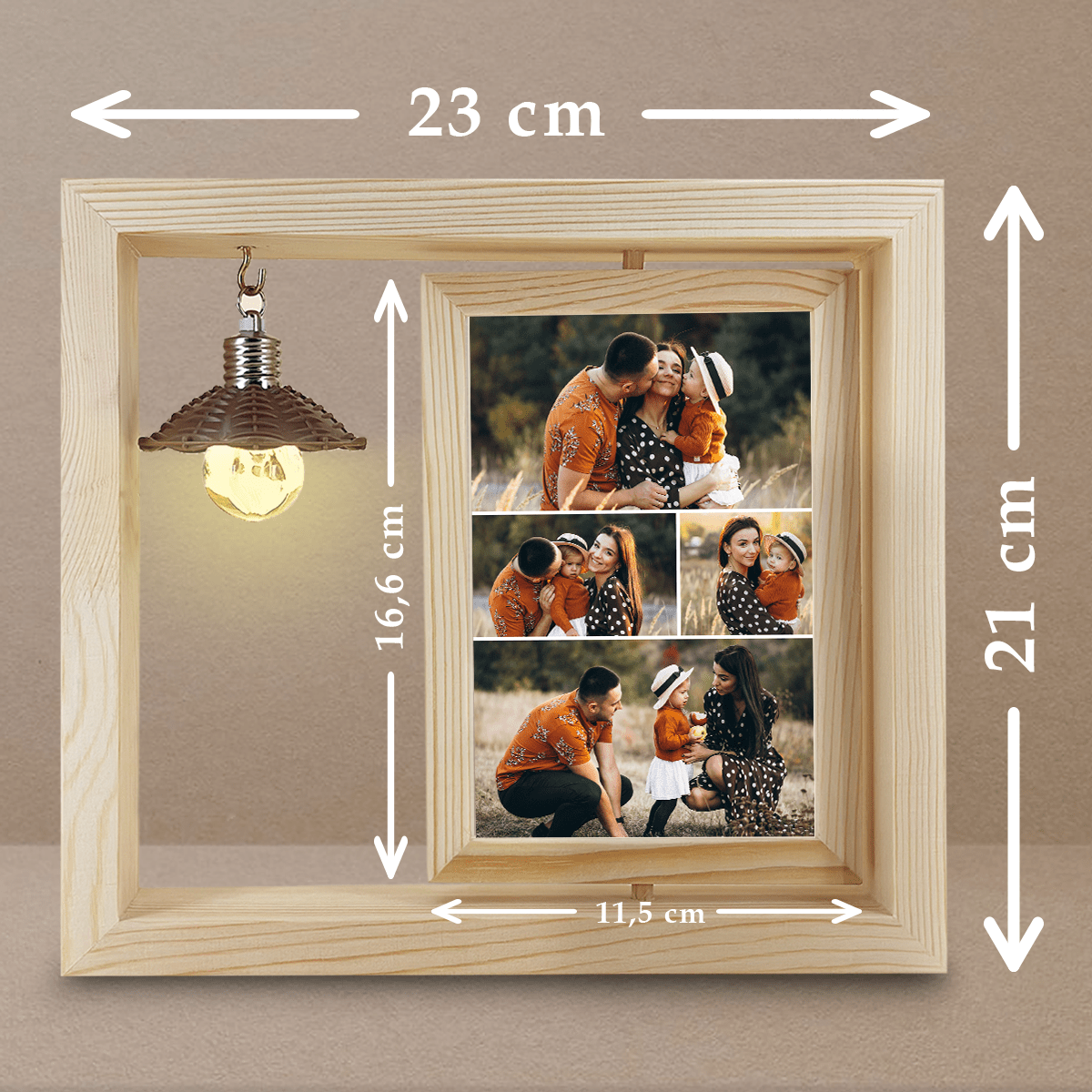 Kochana mama - Druk na szkle w drewnianej ramce + led, spersonalizowany prezent dla mamy - idamell.com
