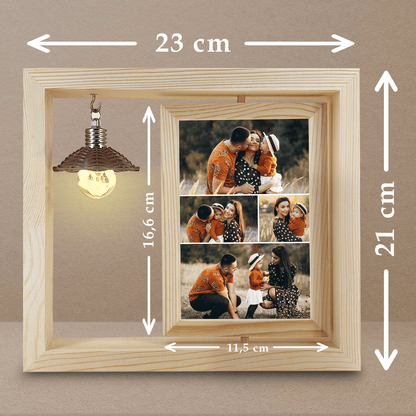 Kochana mama - Druk na szkle w drewnianej ramce + led, spersonalizowany prezent dla mamy - idamell.com