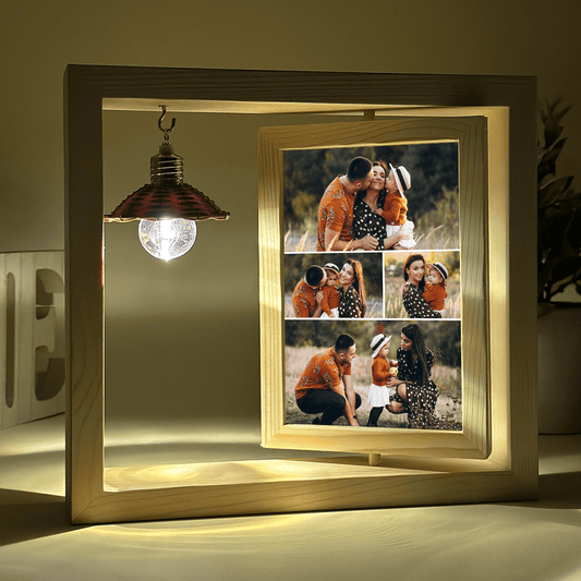 Kochana mama - Druk na szkle w drewnianej ramce + led, spersonalizowany prezent dla mamy - idamell.com