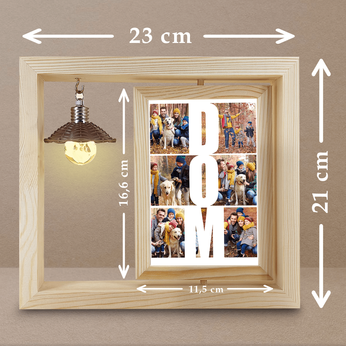Kochani rodzice - Druk na szkle w drewnianej ramce + led, spersonalizowany prezent dla rodziców - idamell.com