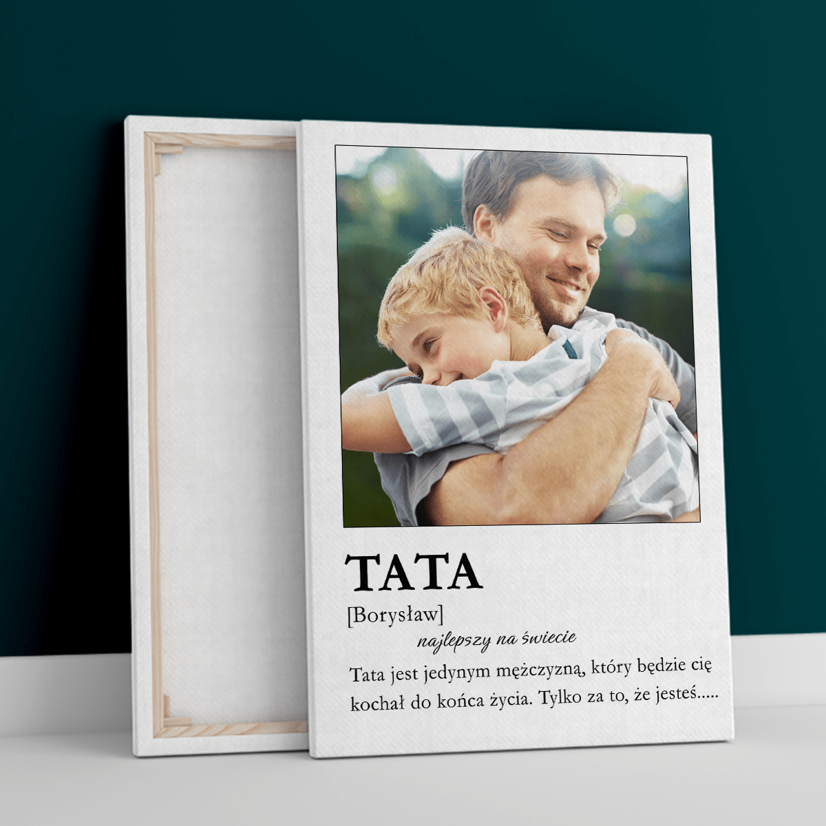 Kochany tato! - druk na płótnie, spersonalizowany prezent dla taty - idamell.com