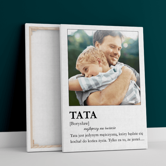 Kochany tato! - druk na płótnie, spersonalizowany prezent dla taty - idamell.com