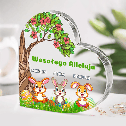 Króliki wielkanocne z imionami - Szklane serce, spersonalizowany prezent na Wielkanoc - idamell.com