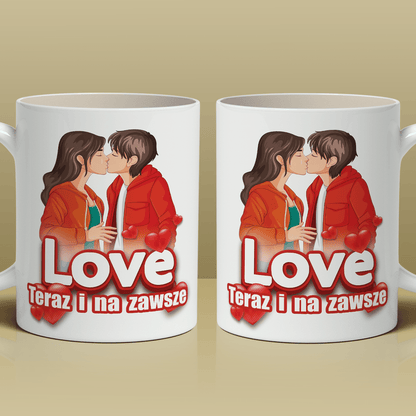 Love na zawsze - 1x Kubek z nadrukiem, spersonalizowany prezent dla pary - idamell.com