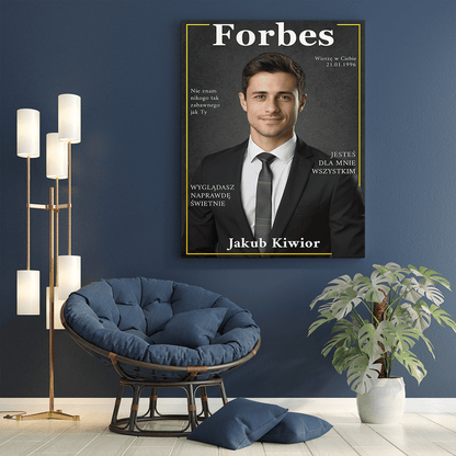 Magazyn Forbes - druk na płótnie, spersonalizowany prezent dla niego - idamell.com