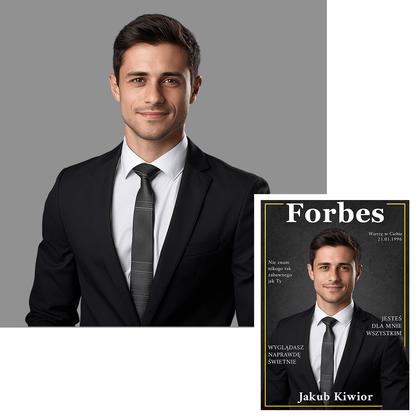 Magazyn Forbes - druk na płótnie, spersonalizowany prezent dla niego - idamell.com