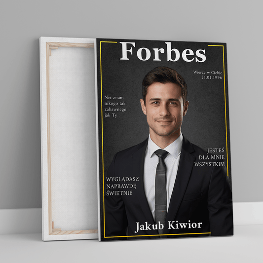 Magazyn Forbes - druk na płótnie, spersonalizowany prezent dla niego - idamell.com