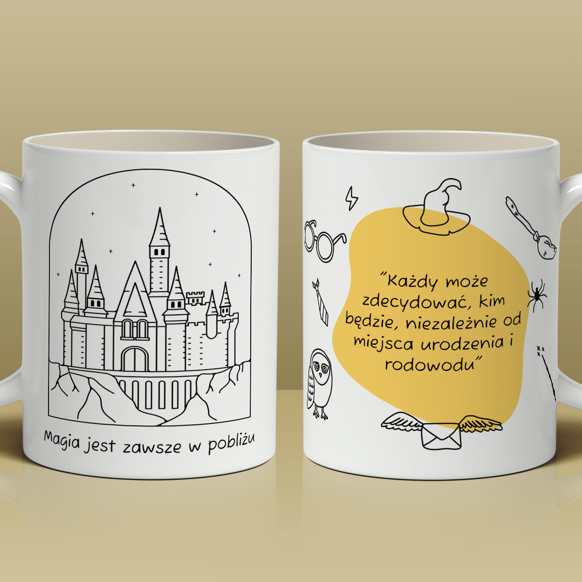 Magia jest w pobliżu - 1x Kubek z nadrukiem, prezent dla chłopaka - idamell.com