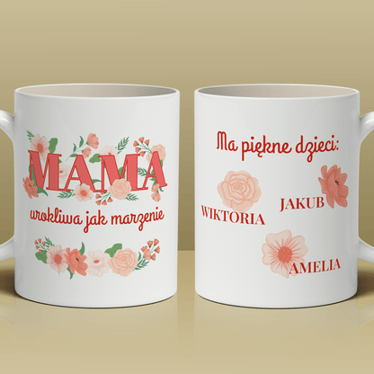 Mama i jej dzieci - 1x Kubek z nadrukiem, spersonalizowany prezent dla mamy - idamell.com