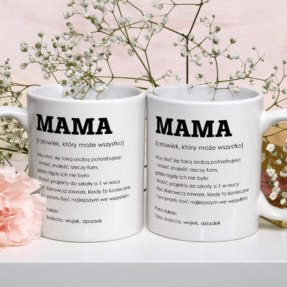 Mama może wszystko - Kubek z nadrukiem, spersonalizowany prezent dla mamy - idamell.com