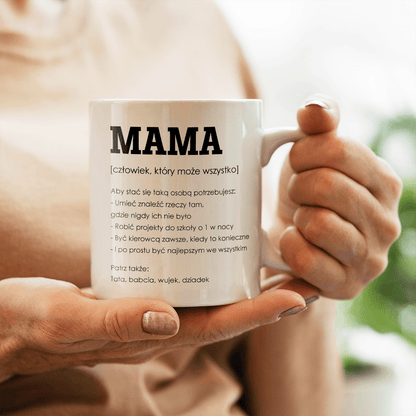 Mama może wszystko - Kubek z nadrukiem, spersonalizowany prezent dla mamy - idamell.com
